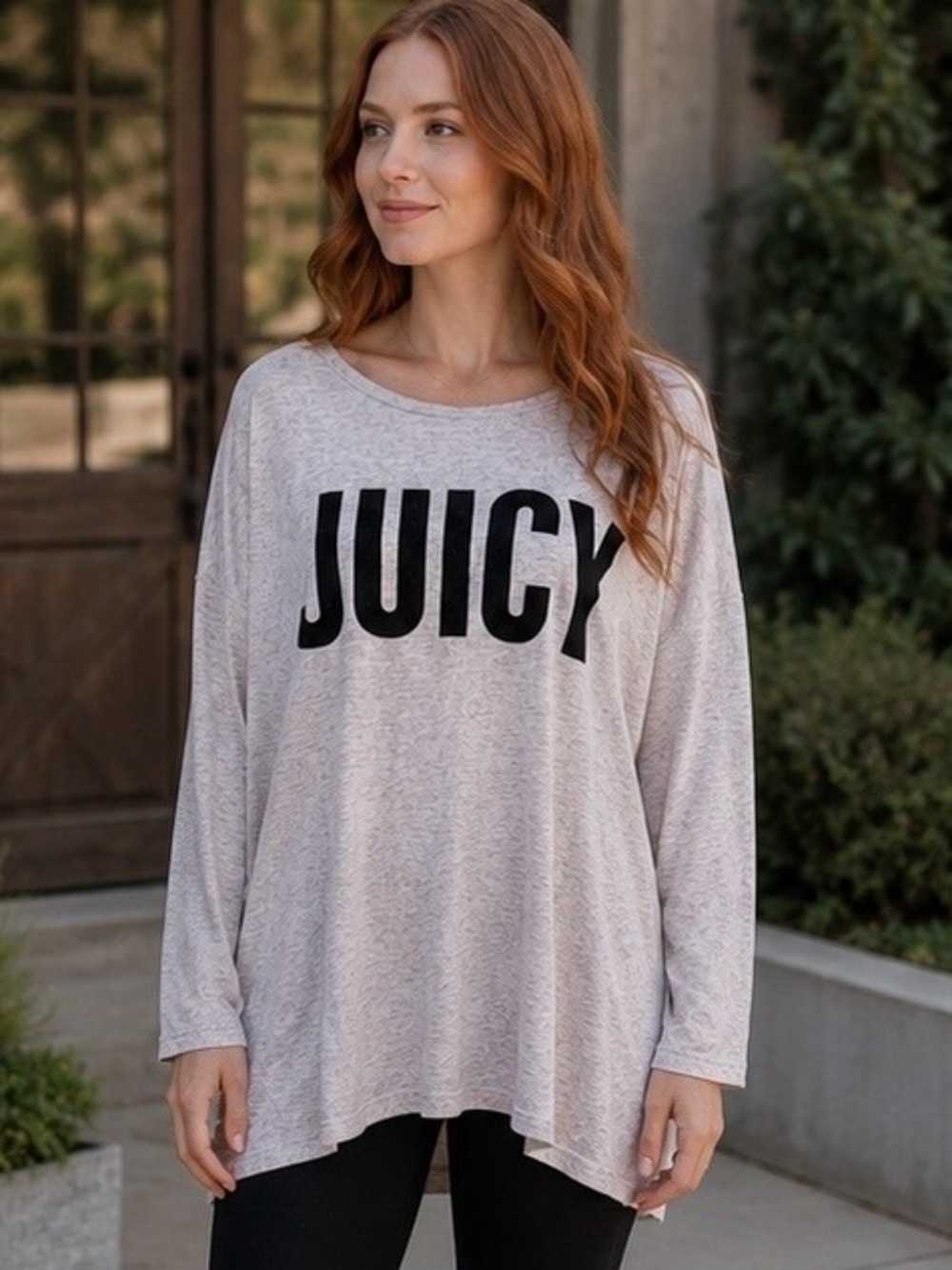 Juicy Couture Heather Gray Long Sleeve Tee